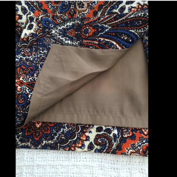 J CREW Cotton Stretch Paisley Print Pencil Skirt - Picture 6 of 7